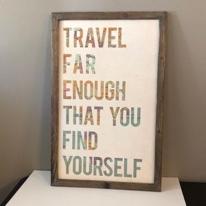 Travel Far Enough That You Find Yourself map framed art